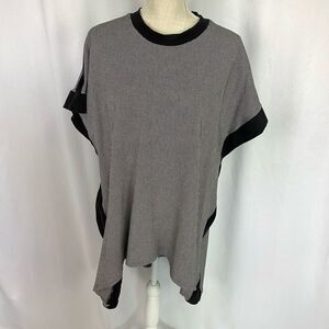 Vintage Top Black & White Womens OS XL Lagenlook Boxy Oversized 80s Dazzle